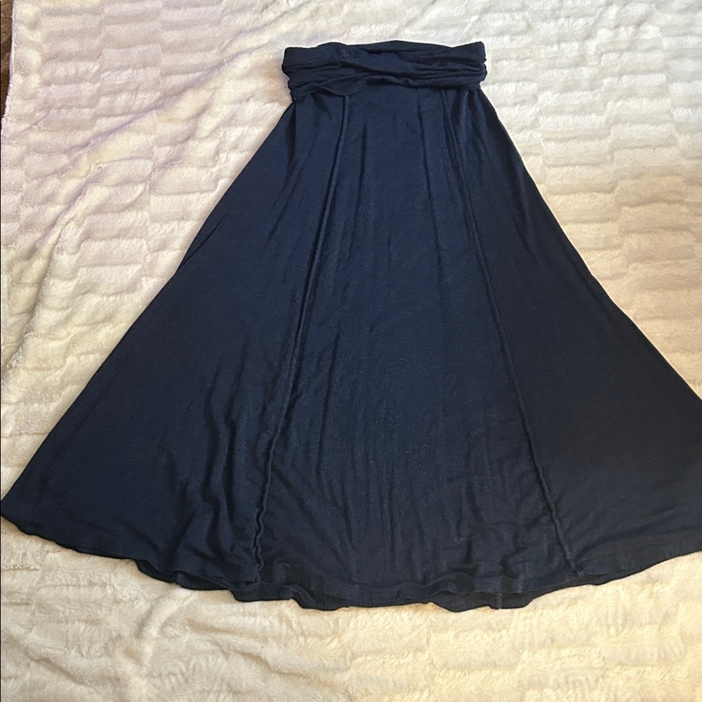 Max Studio Dark Blue A-Line Skirt knit